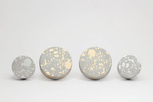 Concrete Round Cabinet Knob with Quail / Duck Egg pattern in various colours