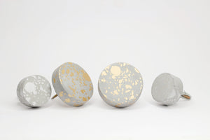 Concrete Round Cabinet Knob with Quail / Duck Egg pattern in various colours