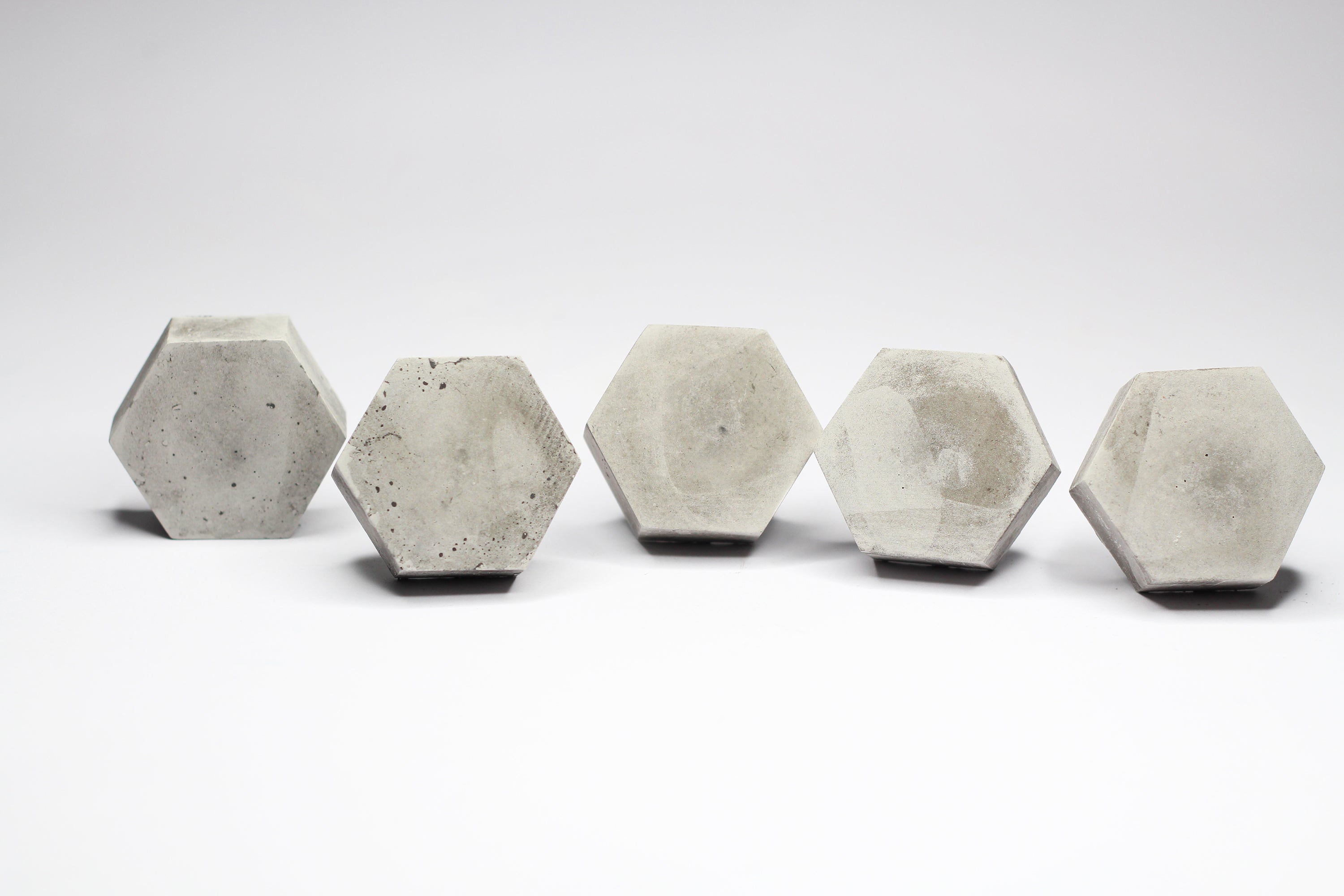 Concrete Hexagon Cabinet Knob in 40mm. Natural Grey or a variety of colours