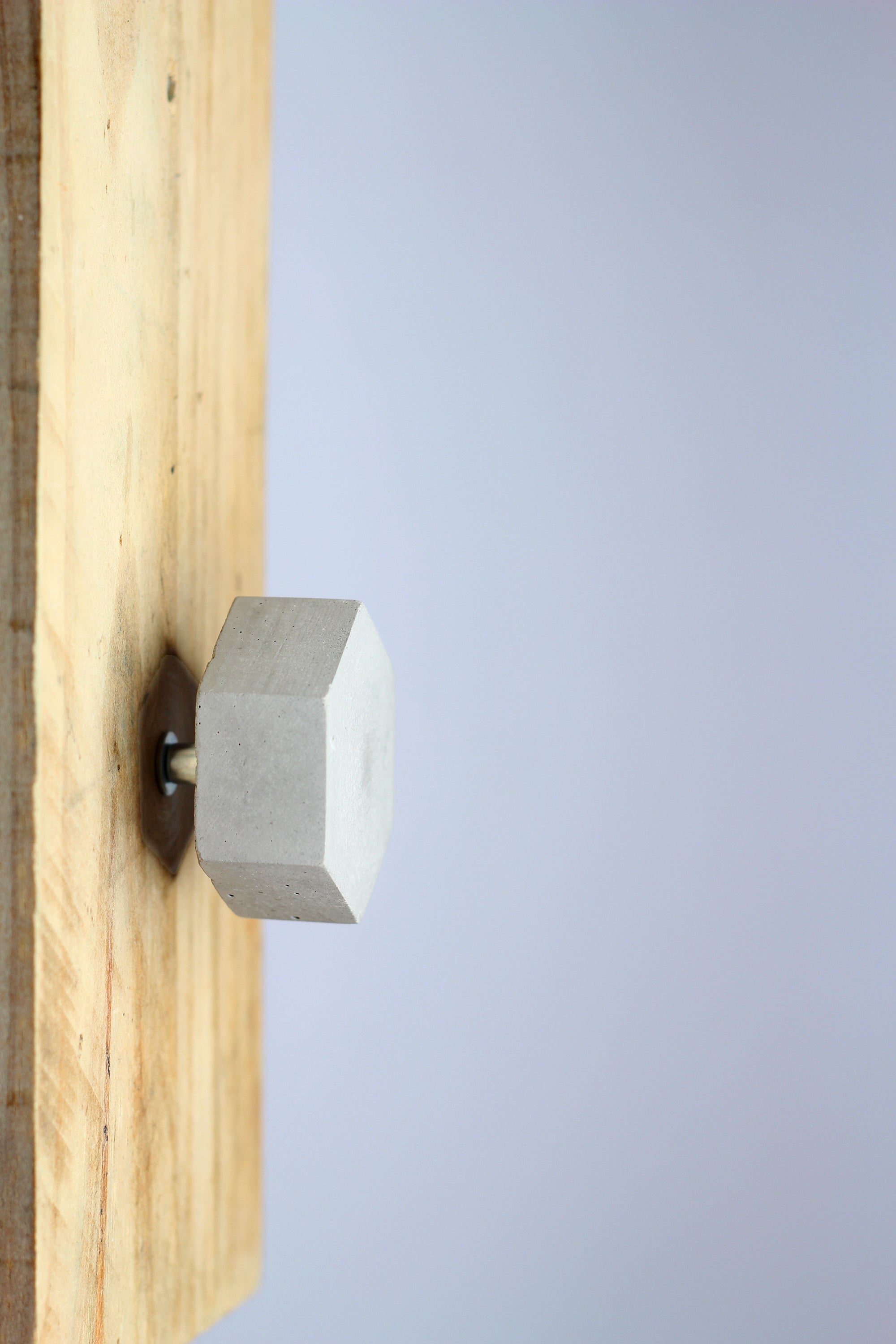 Concrete Hexagon Cabinet Knob in 40mm. Natural Grey or a variety of colours