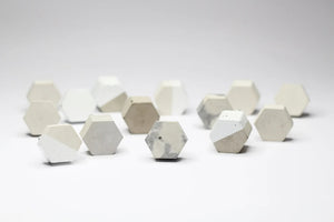 Concrete Hexagon Cabinet Knob in 40mm. Natural Grey or a variety of colours