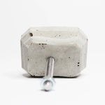 Concrete Cabinet Knob in the shape of a Rectangular Diamond. Natural or choose colour