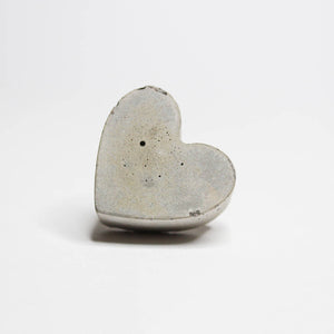 Concrete Heart Cabinet Knob or Wall Hook Natural Grey or White Gloss