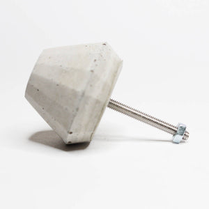 Concrete Round Frustum Cabinet Knob or Wall Hook Natural Grey or White Gloss