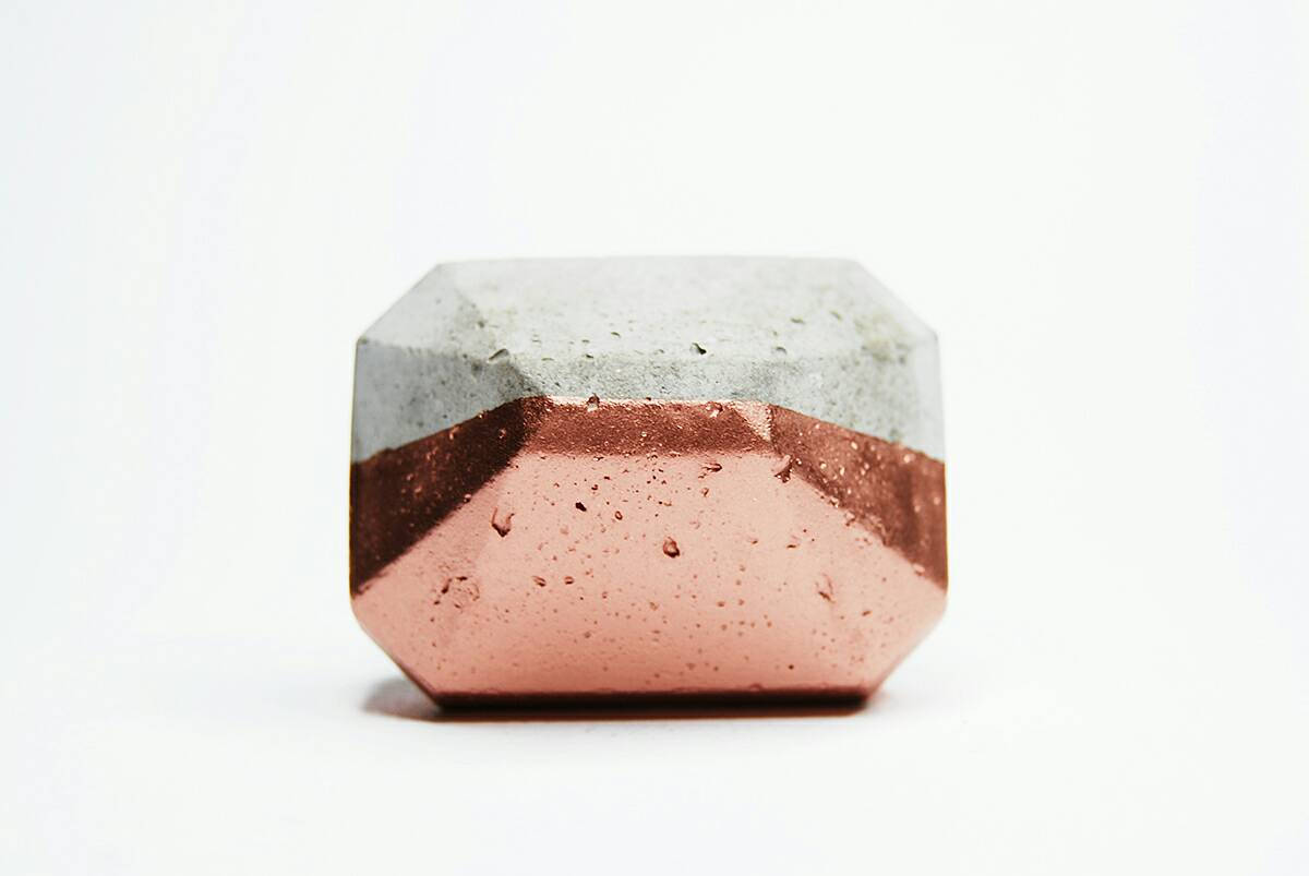 Concrete Cabinet Knob in the shape of a Rectangular Diamond. Natural or choose colour