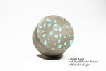 Concrete Round Cabinet Knob with small Paisley pattern. Various colours. Wall Hook available