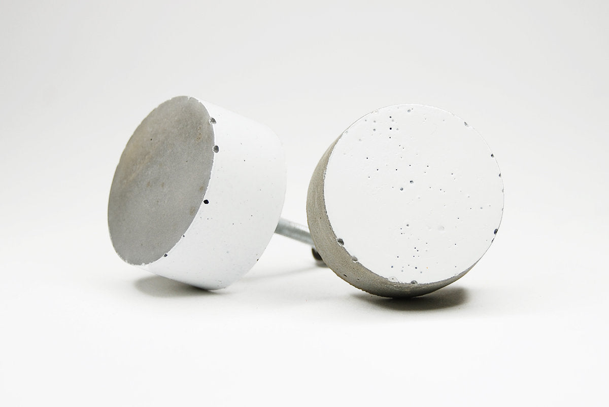 Concrete Round Cabinet Knob in Small 27mm with painted Front or Sides in variety of colours