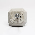 Concrete Cabinet Knob in the shape of a Square Frustum. Natural Grey or White. Wall Hook Available