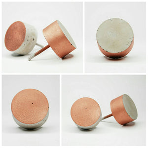 Concrete Round Cabinet Knob in Large 56mm with painted Front or Sides in variety of colours