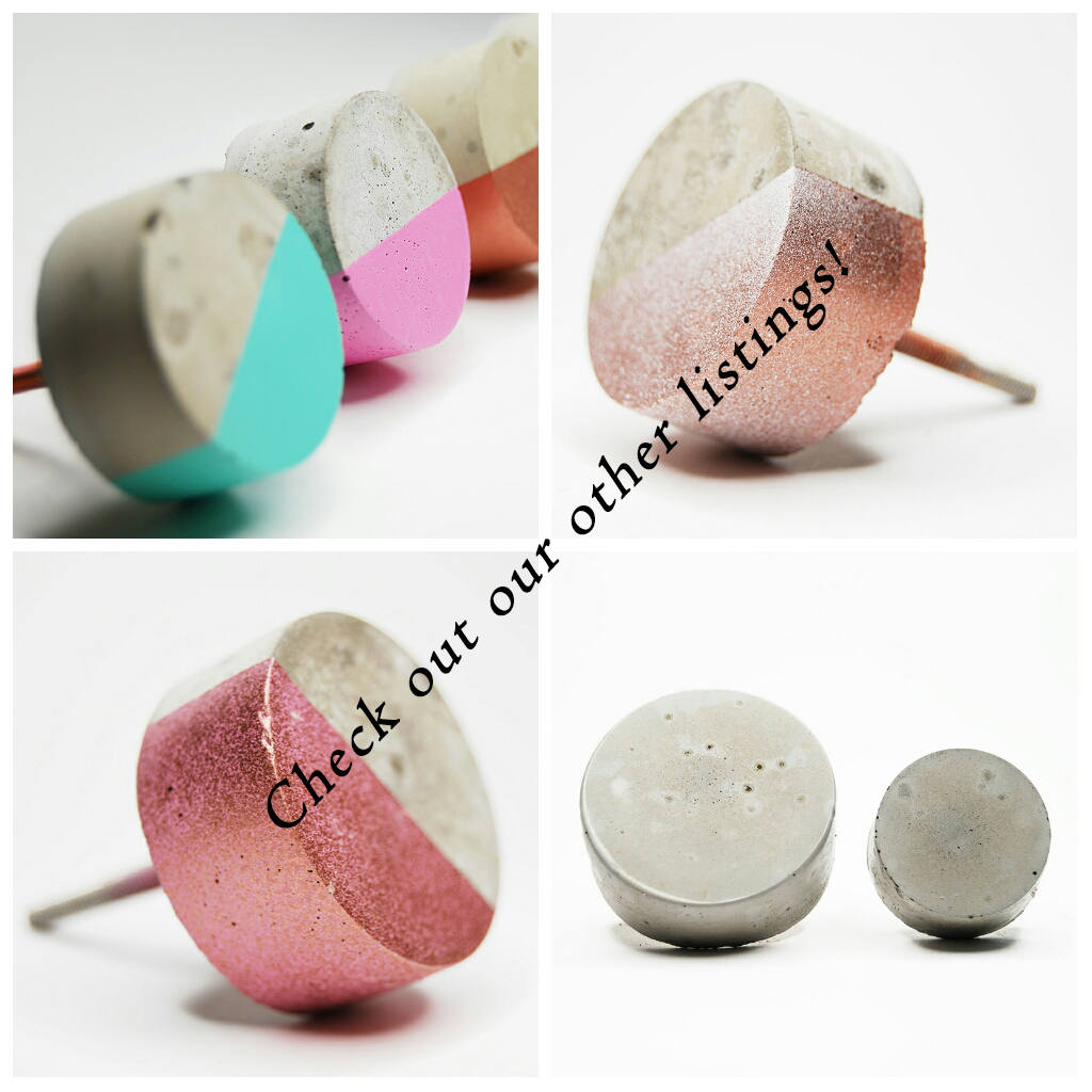 Concrete Round/Mushroom Cabinet Knob Natural Grey or a variety of colours