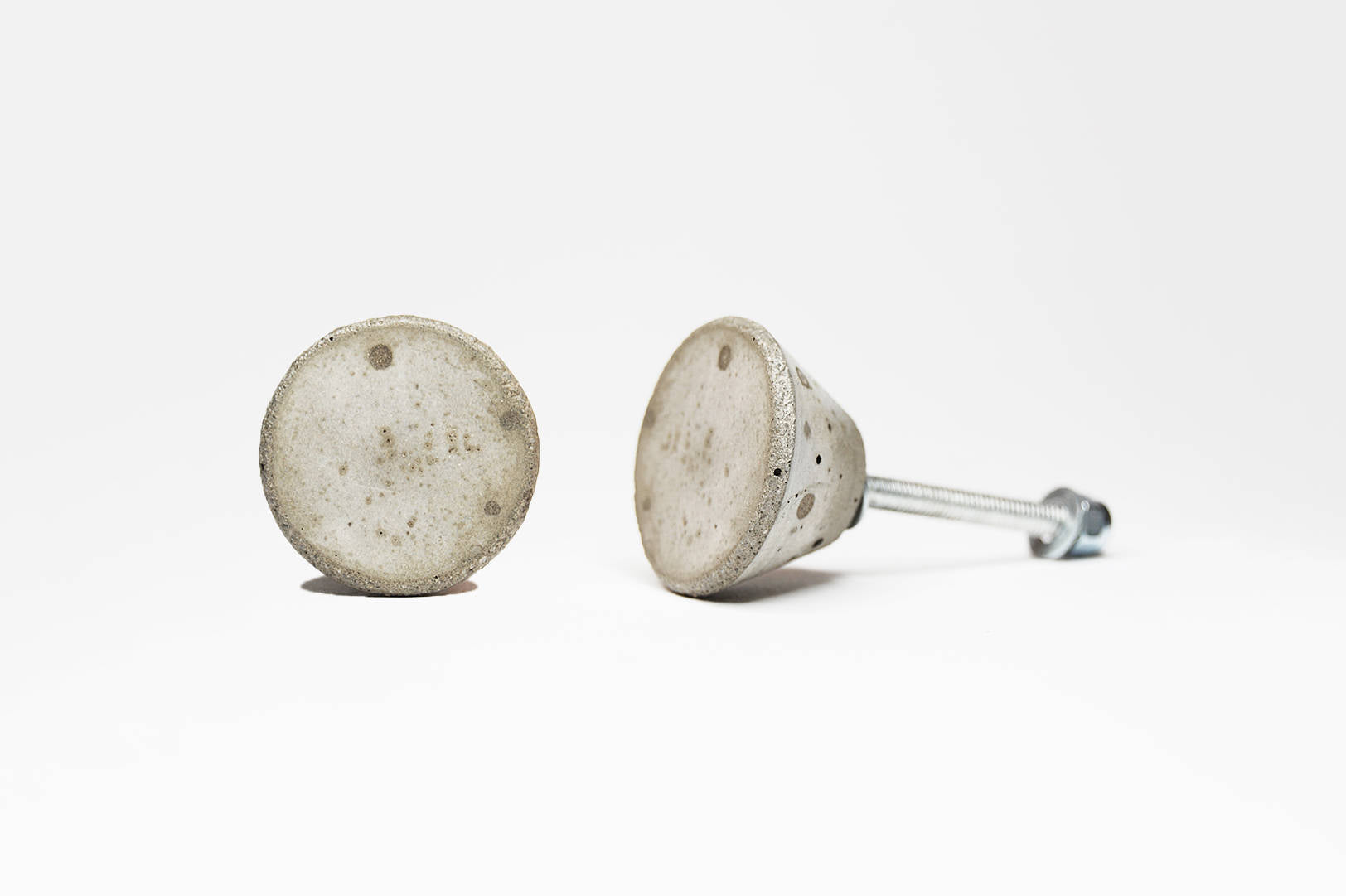 Concrete Cabinet Knob in the shape of a Truncated Cone in 2 sizes. Natural Grey or a variety of colours