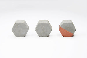 Wall Hook - Concrete Hex / Hexagon. Natural Grey or a variety of colours