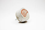 Concrete Round Cabinet Knob with large Paisley design. Choose from various colours