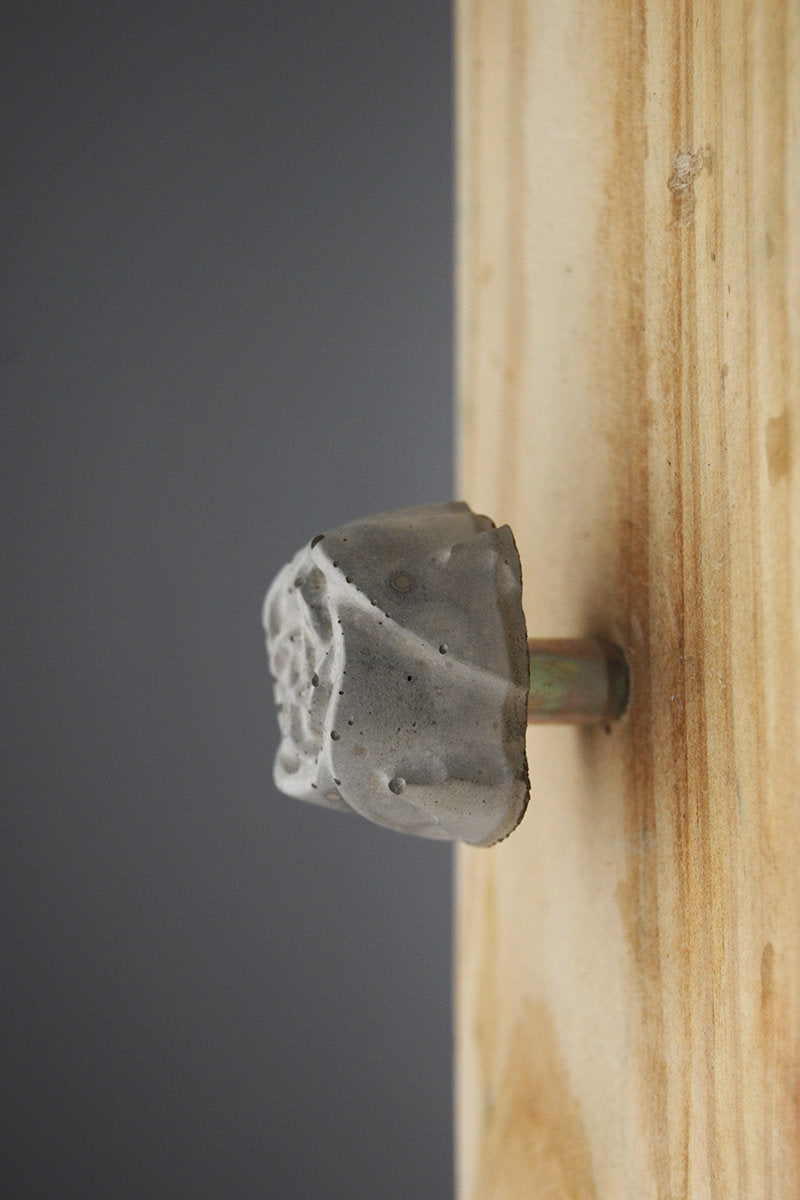 Wall Hook, Concrete, in the shape of a Flower / Rose. Natural Grey or a variety of colours