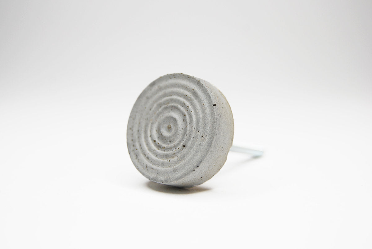 Round / Spiral Cabinet Knob from Concrete. Natural Grey or a variety of colours.