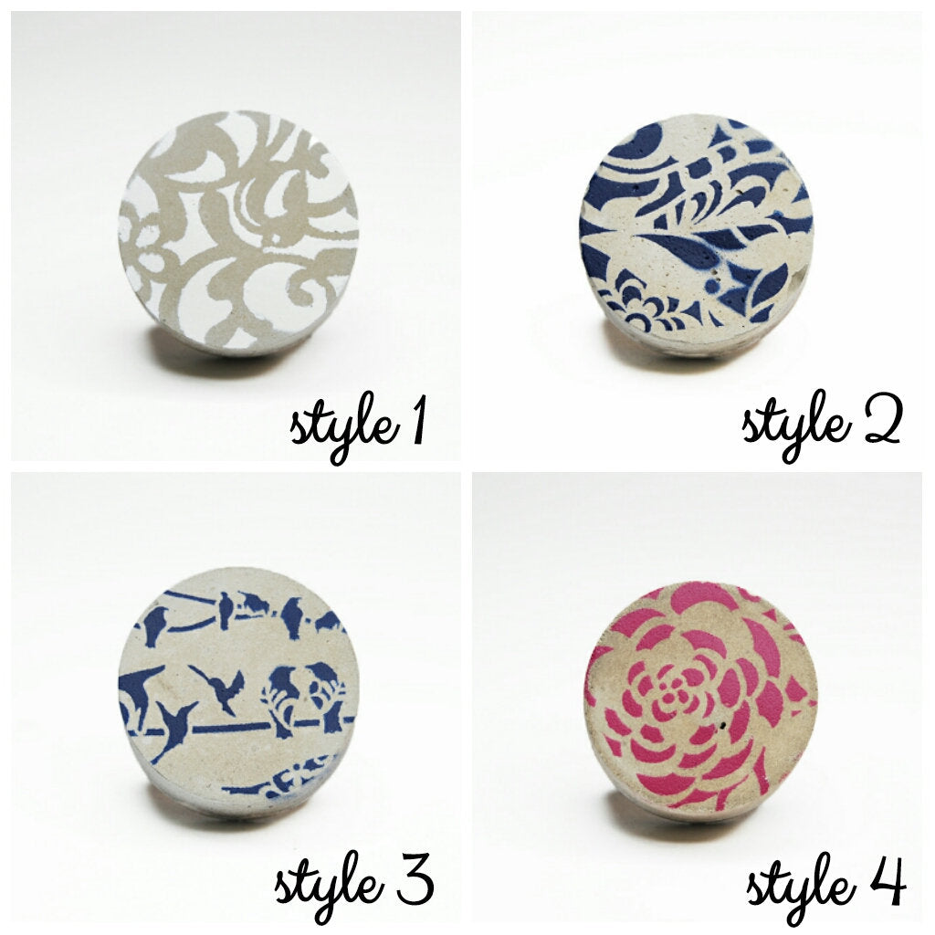 Concrete Wall Hook in different flowery designs. Various colours.