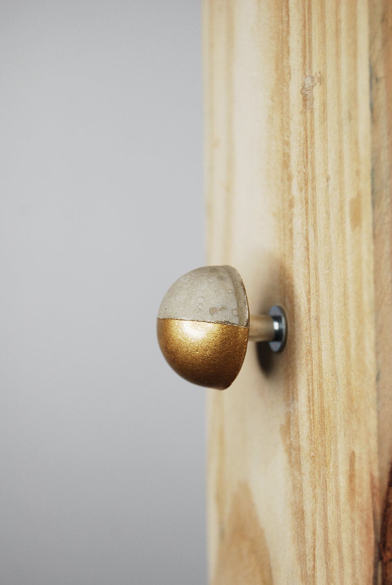 Concrete Cabinet Knob - Semi-Sphere / Hemisphere. Natural Grey or a variety of colours