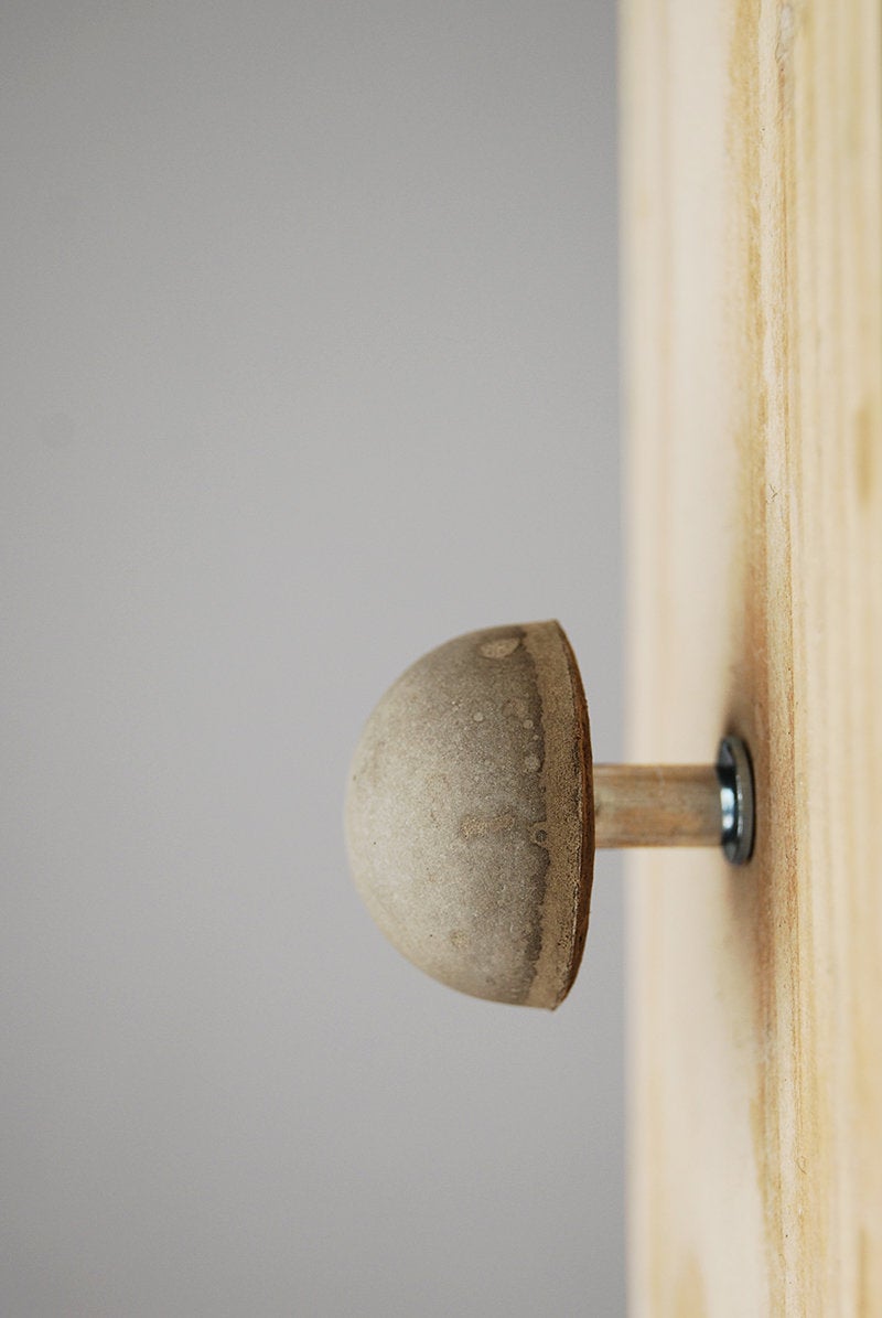 Concrete Cabinet Knob - Semi-Sphere / Hemisphere. Natural Grey or a variety of colours