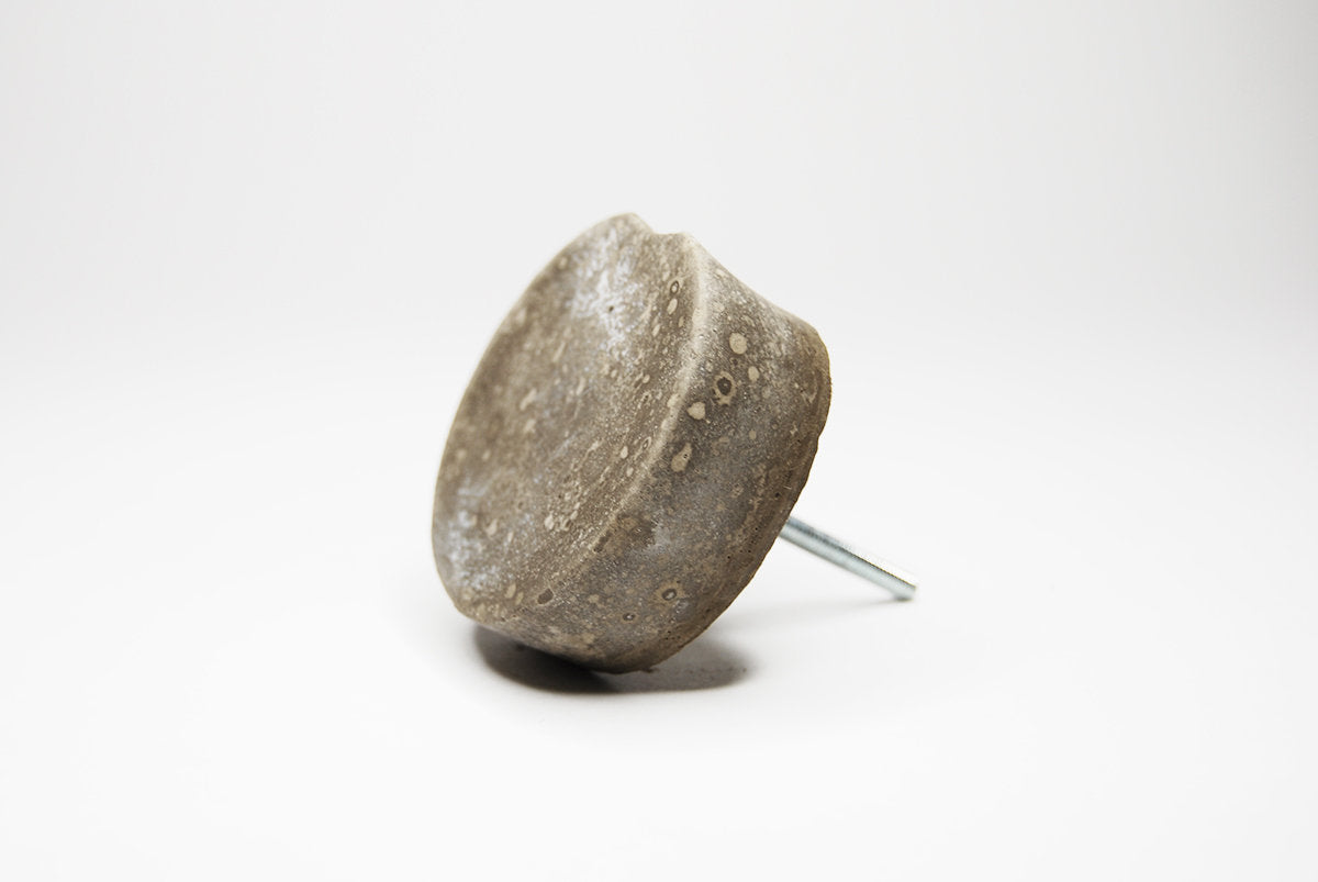 Concrete Flat Round Cabinet Knob in 56mm. Natural Grey or a variety of colours.