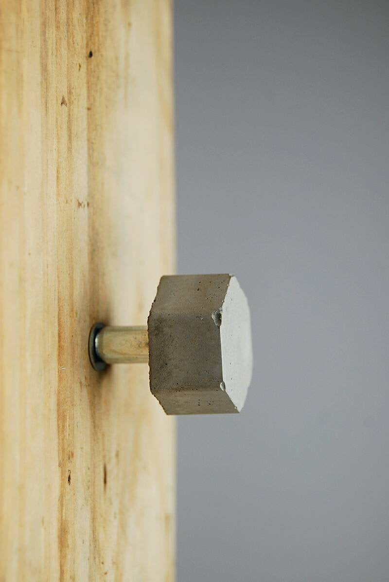 Cabinet Knob - Small 25mm Concrete Hex / Hexagon. Natural Grey or a variety of colours