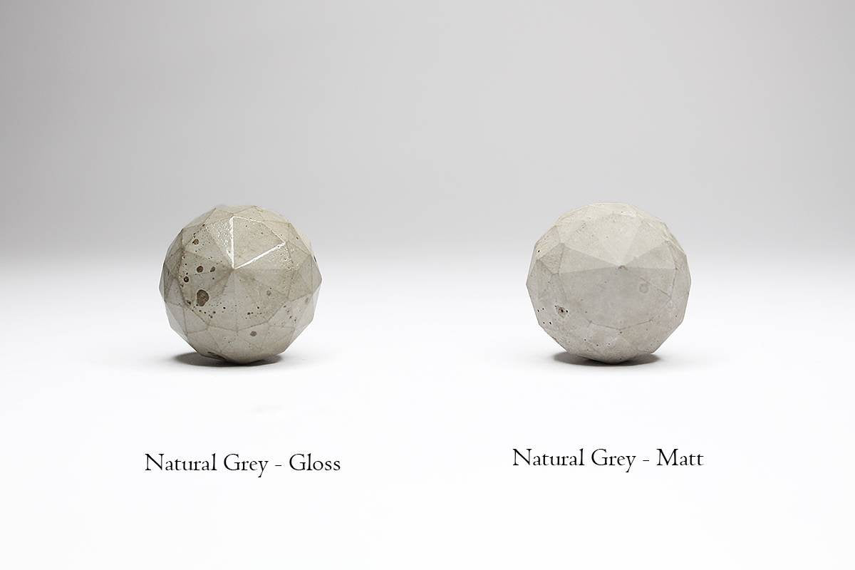 Concrete Cabinet Knob - small Faceted Sphere. Natural Grey or a variety of colours