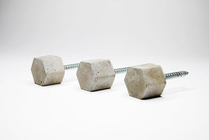 Cabinet Knob - Small 25mm Concrete Hex / Hexagon. Natural Grey or a variety of colours